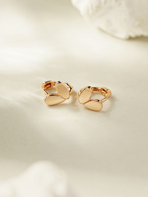 14K 18K Gold Leaf Heart Cartilage Hoop Earring