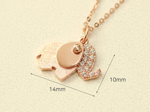 14K 18K Gold Lucky Elephant Necklace
