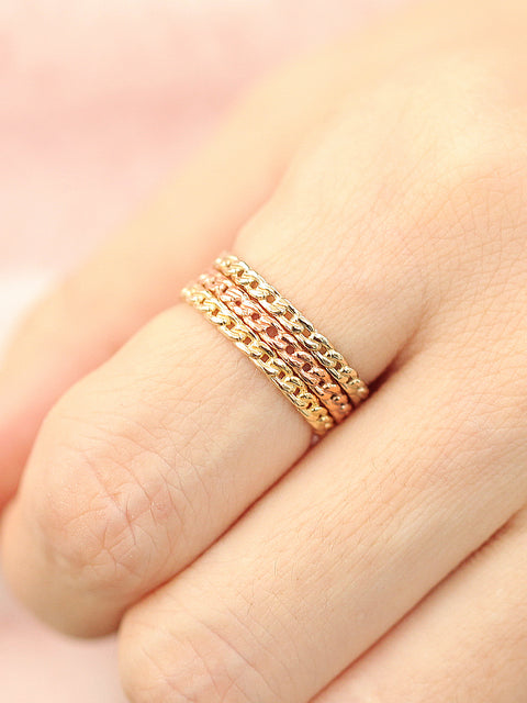 14K Gold Chain Ring