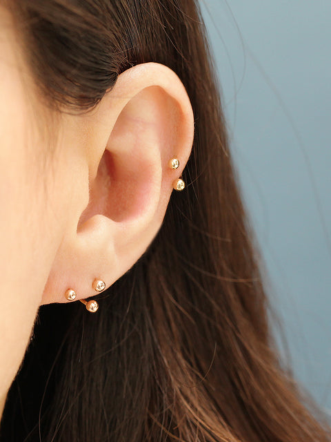 14K Gold Horseshoe Cartilage Earring 18G16G