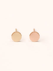 14K Gold Simple Circle Stud Earring