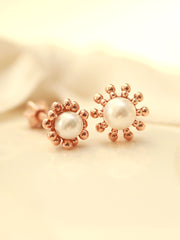 14K Gold Bubble Pearl Cartilage Earring 18G16G