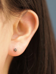 14K Gold Mini Colorful Flower Cartilage Earring 20G