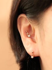 14K gold Cubic Teardrop cartilage earring 20g