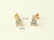 14K Gold Double Round Cubic Cartilage Earring 20G18G