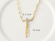 14K Gold Cubic Flower Chain Anklet