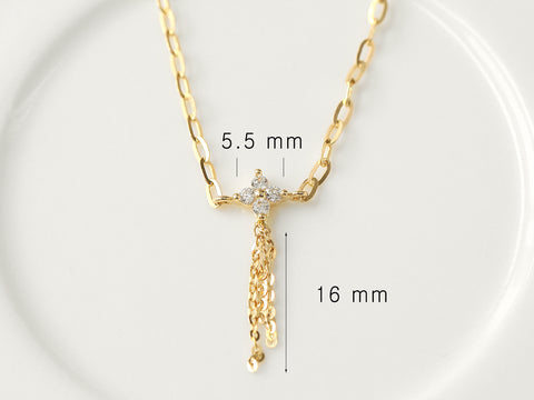 14K Gold Cubic Flower Chain Anklet