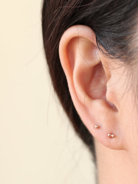 14K Gold Mini Ball Cartilage Earring 18G16G