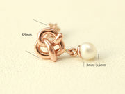 14K Gold Pearl Heart Cartilage Earring 18G16G