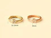 14K Gold Point Cubic Hoop Earring