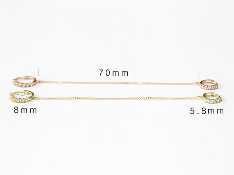 14K Gold Cubic Hoop Layered Earring