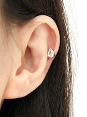 Teardrop CZ stud Cartilage Earring