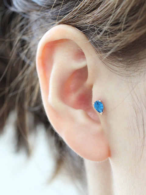 14K Gold Teardrop Cartilage Earring Large 18G16G