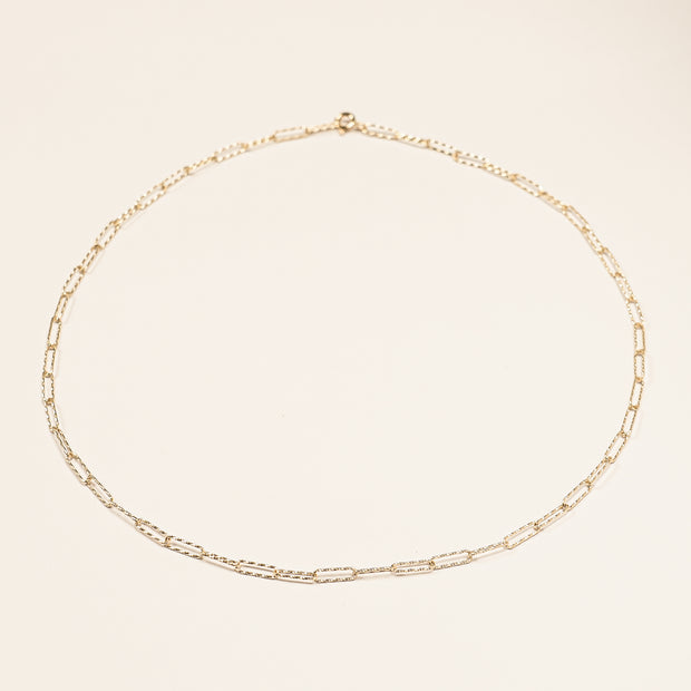 14K Gold Link Clip Chain Necklace