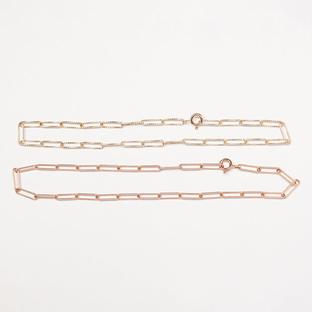 14K Gold Link Clip Chain Anklet Bracelet
