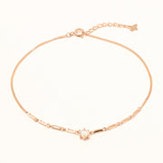 14K 18K Gold Crown Crystal Cubic Chain Anklet