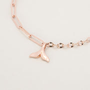 14K 18K Gold Whale Tale Clip Chain Anklet