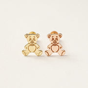 14K Gold Cartoon Teddy Bear Internally Threaded Labret Piercing 18G16G