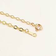 14K Gold Simple Flat Cable Chain Bracelet Anklet