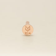 14K Gold Minimi Cubic Star and Heart Internally Threaded Labret Piercing 18G16G