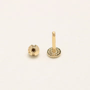 14K Gold Two way Cutting line Ball Labret Piercing 18g16g