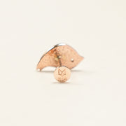14K Gold Cutey Bird Internally Threaded Labret Piercing 18G16G