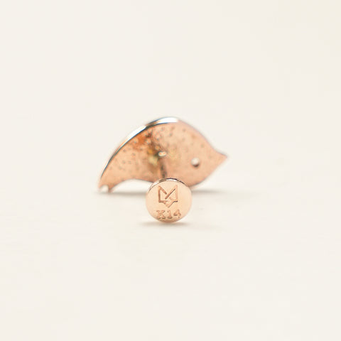 14K Gold Cutey Bird Internally Threaded Labret Piercing 18G16G