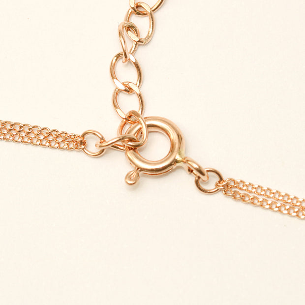 14K 18K Gold Hexagon Love Lettering Clip Chain Anklet