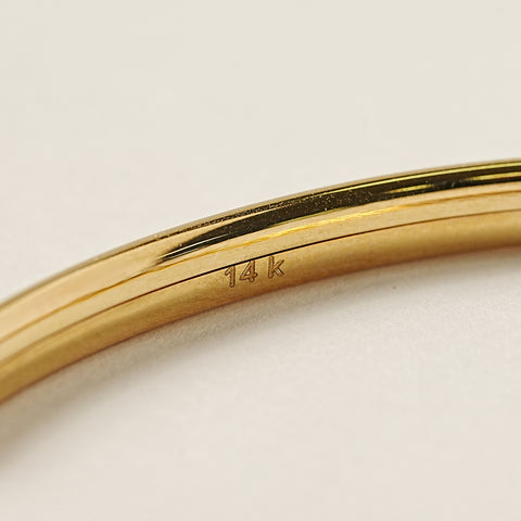 14K 18K Gold Hollow Bangle Bracelet