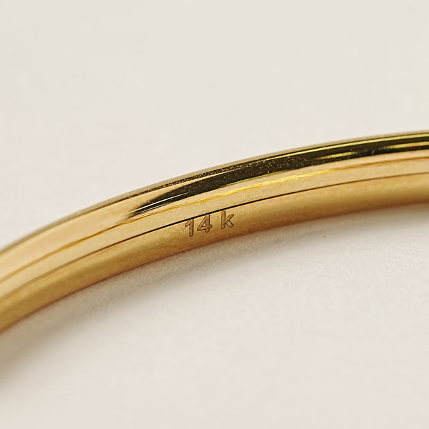 14K 18K Gold Hollow Bangle Bracelet