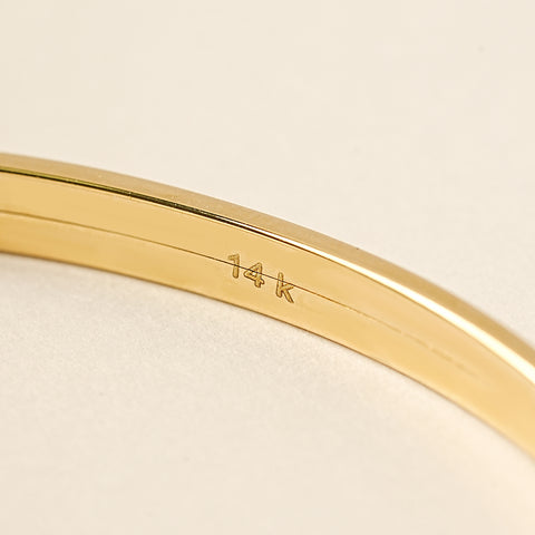 14K 18K Gold Hollow Layered Bangle Bracelet