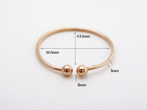 14K Gold Ball Cuff Bracelet