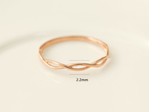 14K 18K Gold Twist Ring