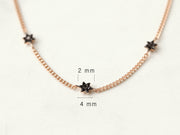 14K 18K gold Black star Anklet