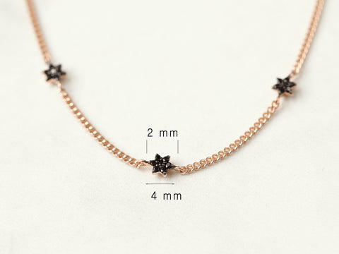 14K 18K gold Black star Anklet