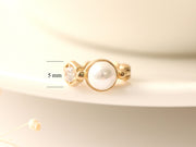 14K Gold Pearl Hoop Earring