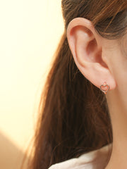 14K 18K Simple Heart Line Cartilage Hoop Earring