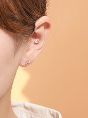 14K Gold Moissanite Triangle Cartilage Earring 20G18G16G