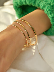 14K 18K Gold Hollow Bangle Bracelet
