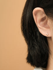14K Gold Stud Cubic Cartilage Earring 20G18G16G