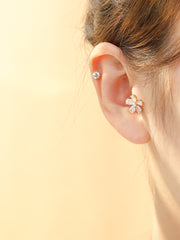 14K Gold Big Cubic Flower Cartilage Earring 20G18G16G