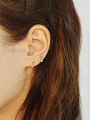 14K Gold Cherry Cubic Drop Cartilage Earring 20G