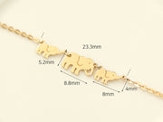 14K Gold Lucky Elephant Anklet Bracelet