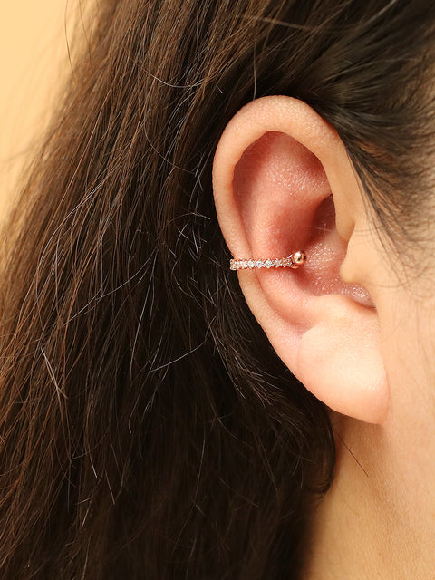 14K Gold Bling Cubic C-Type Conch Piercing