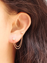 14K Gold Piercing Layered extender chain