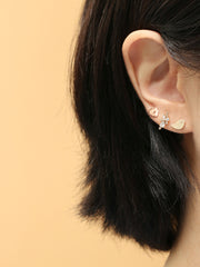 14K Gold Bling Floral Cubic Cartilage Earring 20G18G16G