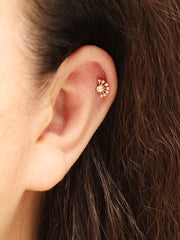 14K Gold Bling Eye Cubic Drop Cartilage Earring 20G18G16G