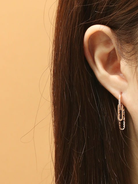 14K 18K Gold Clip Drop Cubic Cartilage Hoop Earring