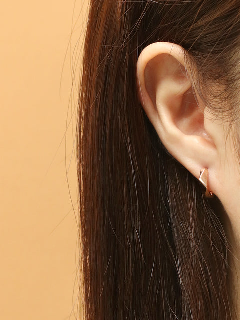 14K 18K Gold Modern Cutting Cartilage Hoop Earring