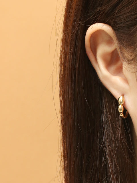 14K 18K Gold Triple Volume Circle Cartilage Hoop Earring